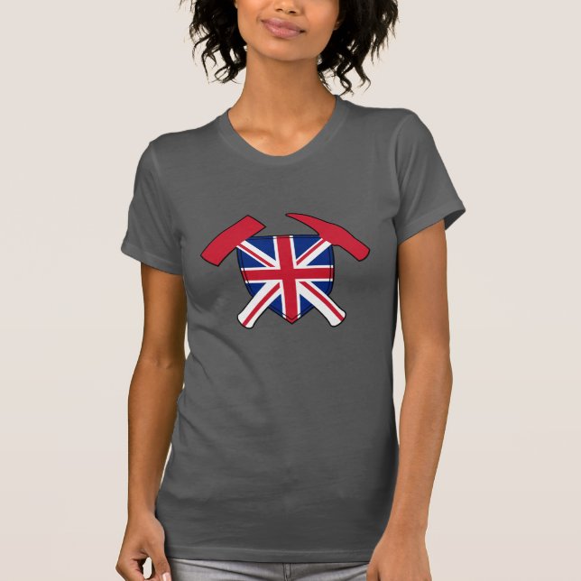 Geologist's Rock Hammer Logo- Union Jack Version T-Shirt (Front)