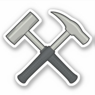 Geologist's Rock Hammer Logo Vinyl Sticker