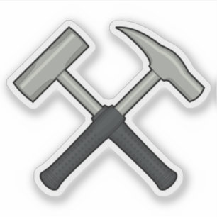 Geologist's Rock Hammer Logo Vinyl Sticker