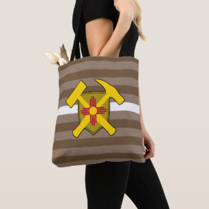 Geologist's Rock Hammer Logo with New Mexico Flag Tote Bag