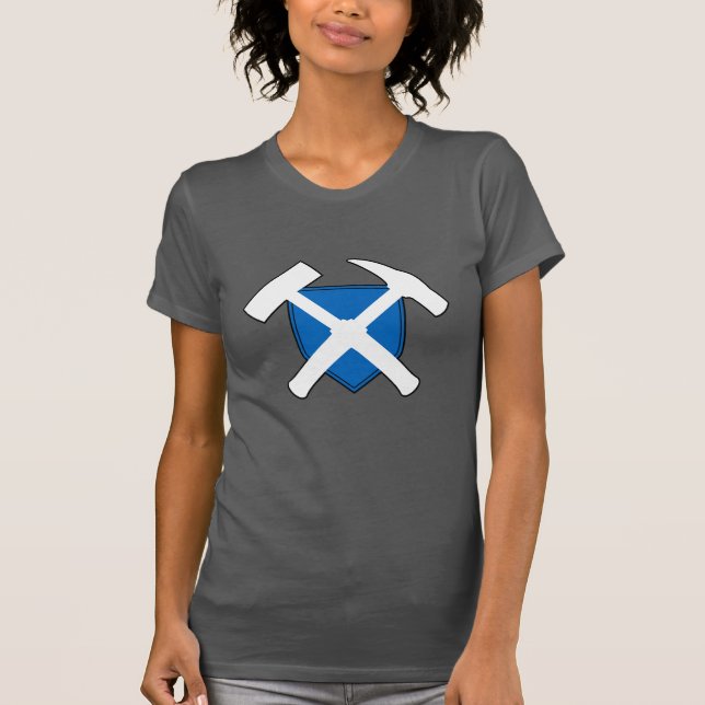 Geologist's Rock Hammer Logo with Scottish Flag T-Shirt (Front)