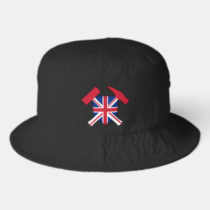 Geologist's Rock Hammer Union Jack Logo Bucket Hat