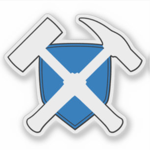 Geologist's Rock Hammer with Flag of Scotland Sticker