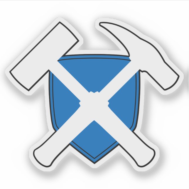 Geologist's Rock Hammer with Flag of Scotland Sticker (Front)
