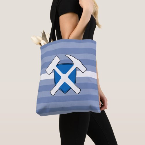 Geologists Rock Hammer with Flag of Scotland Tote Bag