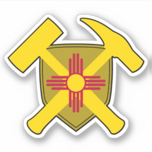 Geologist's Rock Hammers- New Mexico Flag Vinyl Sticker