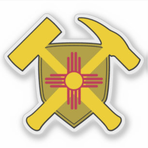 Geologist's Rock Hammers- New Mexico Flag Vinyl Sticker