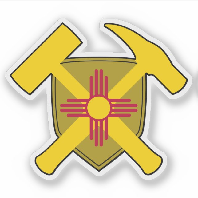 Geologist's Rock Hammers- New Mexico Flag Vinyl Sticker (Front)