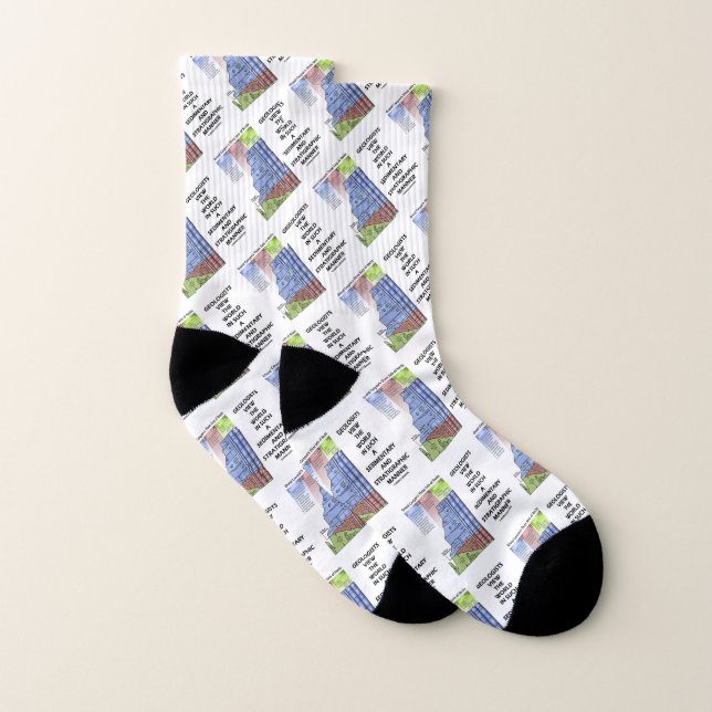 Geologists View World Sedimentary Stratigraphic Socks (Pair)