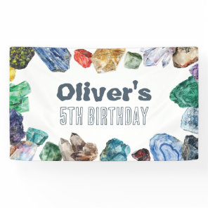 Geology Birthday Backdrop Rocks Dig Party Banner