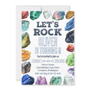 Geology Birthday Invitation, Gem Mining Invitation