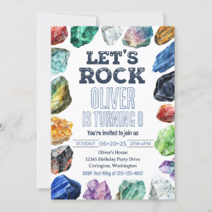 Geology Birthday Invitation, Gem Mining Invitation