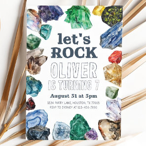 Geology Birthday Invitation, Rock Invite Geode Gem