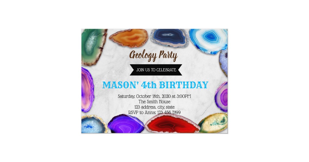 Geology birthday party invitation | Zazzle.com