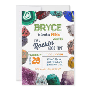 Geology Birthday Party Invitations