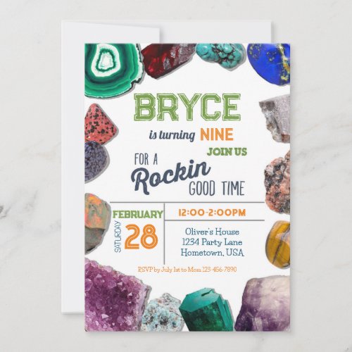 Geology Birthday Party Invitations