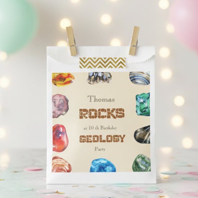 Geology birthday party rocks gemstone favor bag (Creator Uploaded)