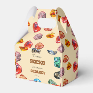 Geology birthday party rocks gemstone favor boxes