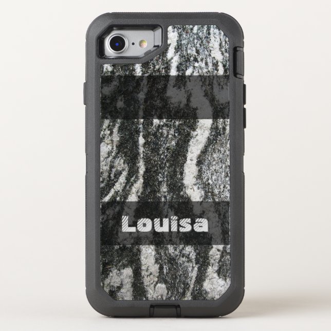 Geology Decorative Feline Rock Texture any Text Otterbox iPhone Case (Back)