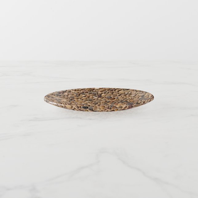 Geology Decorative Pebble Stones Photo Trinket Tray (Angled)