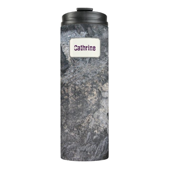 Geology Decorative Rock Texture Custom Name Thermal Tumbler (Front)