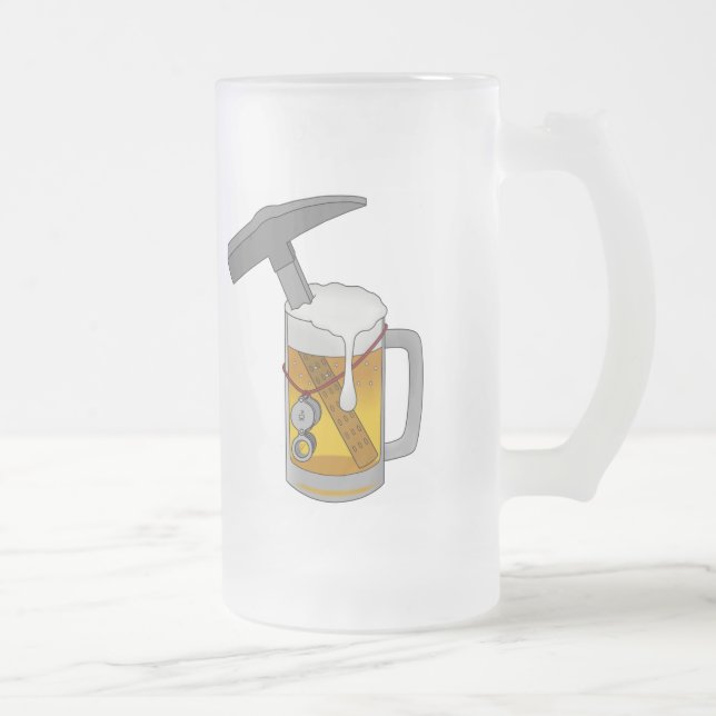 Geology Department Drinking Crew Frosted Glass Beer Mug (Right)