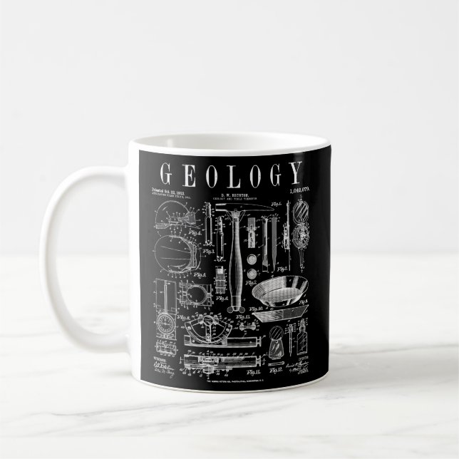 Geology Geologist Field Kit Tools Patent Print Coffee Mug (Left)