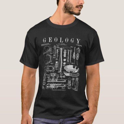 Geology Geologist Field Kit Tools Patent Print T_Shirt