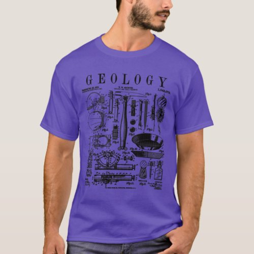 Geology Geologist Field Kit Tools Vintage Patent P T_Shirt