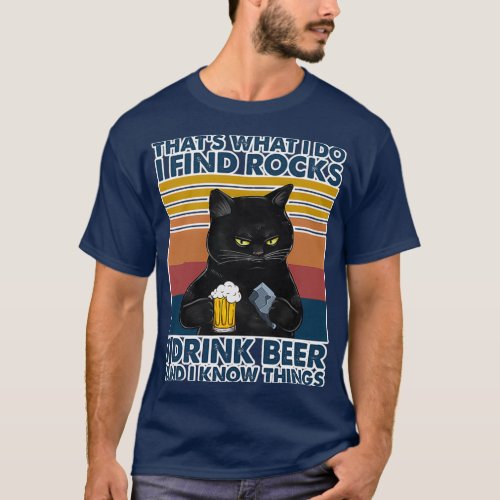 Geology Geologist Rocks Drink Beer Cat T_Shirt