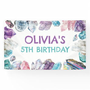 Geology Girl Birthday Backdrop Gem Dig Party Banner