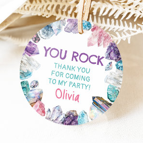 Geology Girl Birthday Dig Party Circle Favor Tags