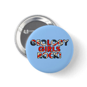 Geology Girls Rock! (UK Flag) Button