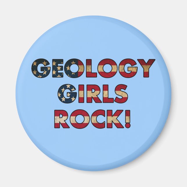 Geology Girls Rock! (USA Flag) Magnet (Front)