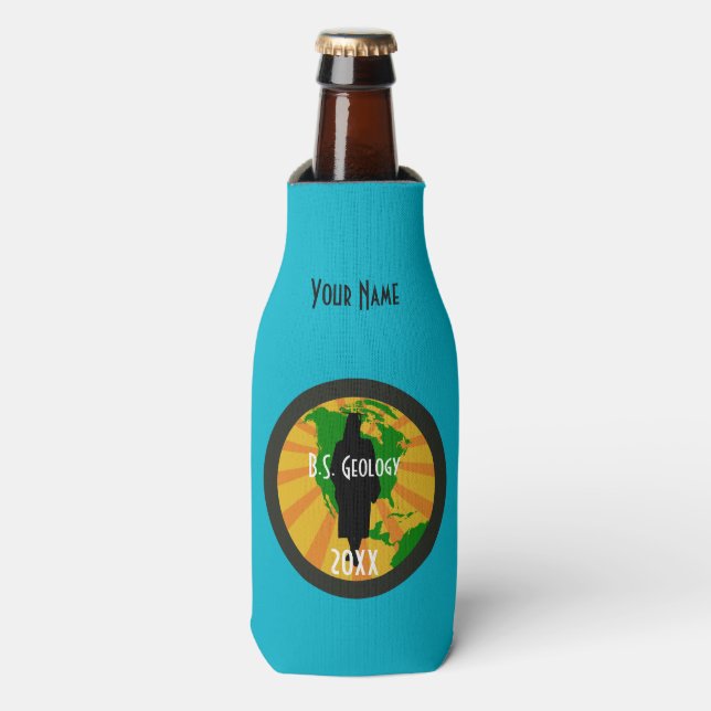 Geology Graduate Badge (Female) Bottle Cooler (Bottle Front)