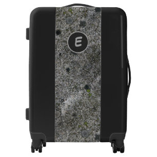 Geology Gray Granite with Moss Details Monogram Luggage