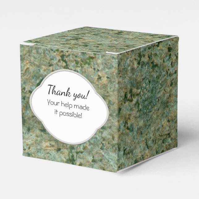 Geology Green Rock Texture Label with any Text Favor Boxes (Front Side)