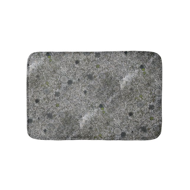 Geology Grey Granite Rock with Moss Bath Mat (Front)