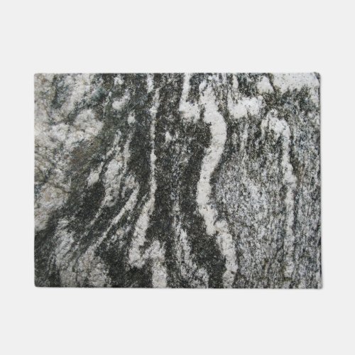 Geology Grey Rock with Cat Pattern Doormat