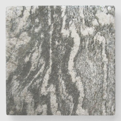 Geology Grey Rock with Cat Pattern Stone Coaster
