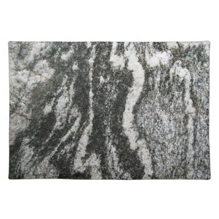 Geology Grey Rock With Decorative Cat Pattern Placemat