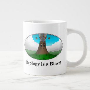 Geology is a Blast! Cartoon Volcano Large Coffee Mug
