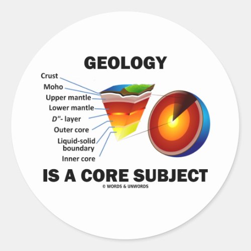 Geology Is A Core Subject Earth Science Attitude Classic Round Sticker
