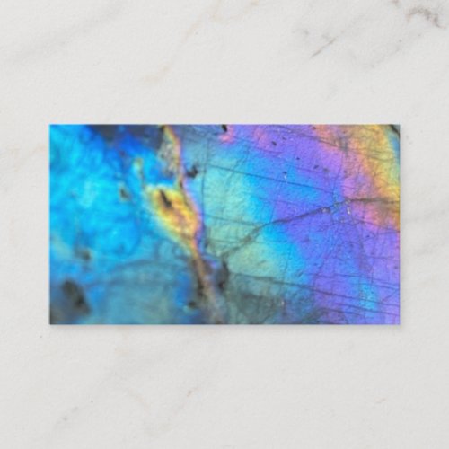 Geology Labradorite Stone Colorful Crystal Pattern Business Card