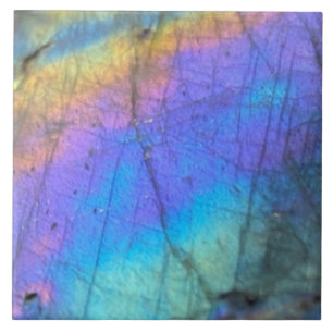 Geology Labradorite Stone Colorful Crystal Pattern Ceramic Tile