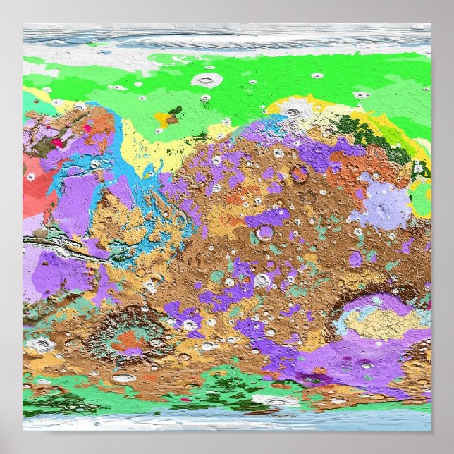 Geology Map of Mars Poster (Front)