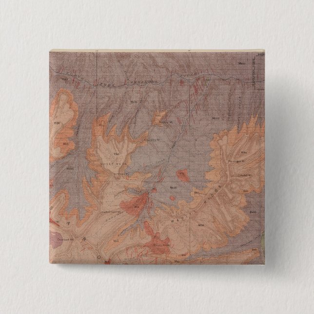 Geology Map, Yellowstone National Part, Wyoming 2 Button (Front)