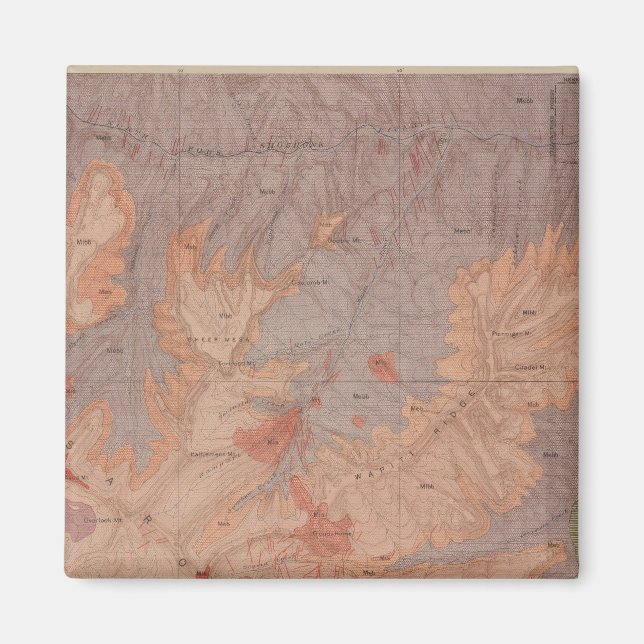 Geology Map, Yellowstone National Part, Wyoming 2 Magnet (Front)