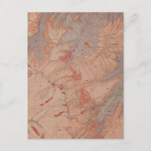 Geology Map, Yellowstone National Part, Wyoming 2 Postcard