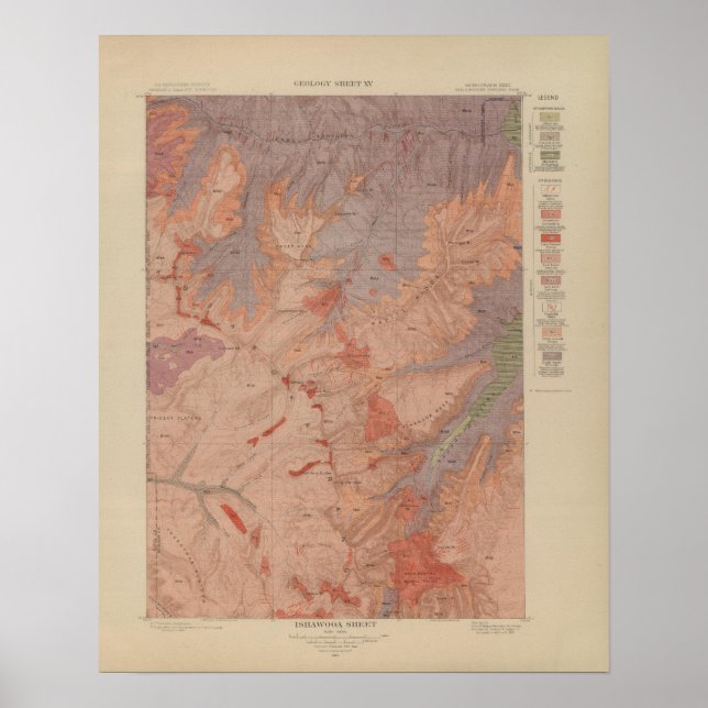 Geology Map, Yellowstone National Part, Wyoming 2 Poster (Front)